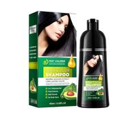 Shampoing colorant noir - 3 en 1 : Shampooing, teinture et soin capillaire instantané - 400 ml - Shampoing colorant pour cheveux gris - Coloration capillaire à l'huile d'argan (nature)