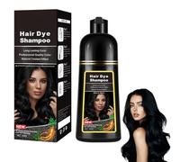 Shampoing colorant noir - 3 en 1 : Shampooing, teinture et soin capillaire instantané - 500 ml - Shampoing colorant pour cheveux gris pour hommes et femmes - Couvre les cheveux blancs en 10 minutes