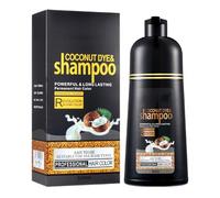 Shampoing Colorant Noir À La Noix De Coco - Nettoyant Pour Couverture Grise, Lavage De Couleur À Base De | Pigment À Base De, Formule Nourrissante, Réparation Des Fibres Semi-permanent