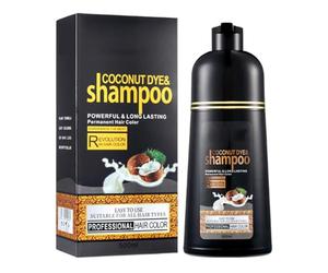 Shampoing Colorant Noir À La Noix De Coco - Nettoyant Pour Couverture Grise, Lavage De Couleur À Base De | Pigment À Base De, Formule Nourrissante, Réparation Des Fibres Semi-permanent
