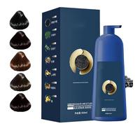 Shampoing colorant Qiweitang, Crème colorante au caviar, Shampoing colorant Qiweitang noir-brun pour homme et femme, Couvre les cheveux blancs (Brun thé)