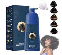 Shampoing colorant Qiweitang, Shampoing colorant Qiweitang, Coloration aux protéines de caviar Zhihuashi, Crème colorante naturelle à base de plantes - Formule douce et longue tenue (Coffee brown)