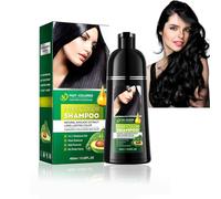 Shampoing Colorant,Shampoing Cheveux Gris,Shampoo Colorant Noir,Shampoo Coloring Noir 3 En 1,Couvre Cheveux Blancs,Soin & Coloration Cheveux Noirs Naturels,400ml