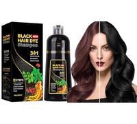 Shampoing Colorant,Shampoing Colorant Naturel Cheveux Blancs,Hair Dye Shampoo,Shampooing Teinture Instantanée pour Cheveux, Shampooing Couleur, Teinture Cheveux (Black)