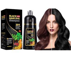 Shampoing Colorant,Shampoing Colorant Naturel Cheveux Blancs,Hair Dye Shampoo,Shampooing Teinture Instantanée pour Cheveux, Shampooing Couleur, Teinture Cheveux (Black)