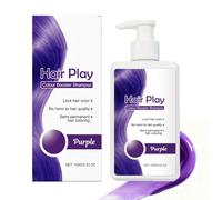 Shampoing coloration cheveux bleu,Shampooing Teinture Cheveux Blancs Instantanée,pour une coloration capillaire temporaire à domicile, simple et facile à réaliser, pour un gain de temps (Purple)