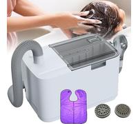 Shampoing électrique portable 5 L, vaporisateur d'eau autonome, avec 2 têtes de massage, double usage, for personnes assises et allongées, alitées ou handicapées