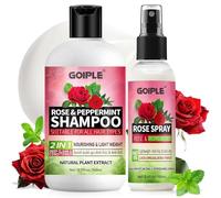 Shampoing et Après-Shampoing pour Tous Types de Dreadlocks, Tresses et Torsades, à L'eau de Rose et à la Menthe, Shampoing pour Cheveux Bouclés et Spray, Shampooing Rose Hydratant 2 PCS