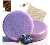 Shampoing et après-shampoing solides Blueberry Fields - Pain de shampoing solide pour cheveux fins et secs, cassants et sujets à la chute des cheveux, favorise la santé du cuir chevelu