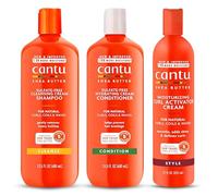 Shampoing et revitalisant sans sulfate Cantu 12oz avec crème activatrice de boucles hydratantes au beurre de karité 12oz