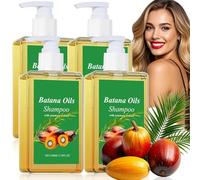 Shampoing Huile de Batana, Shampoing à L'Huile De Batana, Nourrit les Cheveux en Douceur, Lisse les Cheveux (4 Pièces)