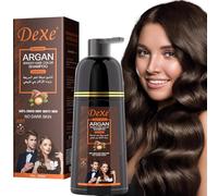 Shampoing instantané pour cheveux noirs 420ml - Shampoing de coloration semi-permanente pour cheveux naturels, dure 30 jours, formule à action rapide pour hommes et femmes (Dark Brown, 420ML)