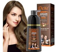Shampoing instantané pour cheveux noirs 420ml - Shampoing de coloration semi-permanente pour cheveux naturels, dure 30 jours, formule à action rapide pour hommes et femmes (Light Brown, 420ML)