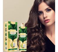 Shampoing Instantané Pour Teinture Capillaire Châtain Foncé, Ingrédients Naturels Végétaux, Coloration Biologique 100 Châtain Foncé, Couverture Unisexe Longue Durée, 200 Ml