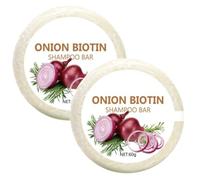 Shampoing Oignon, 2PCS Onion Biotin Shampoo Bar, Nourrissants Oignon Romarins Shampooing Savon Pour Pousse Cheveux, Hydratant Purifiants Oignons Biotine Shampooings Savon Romarins Cheveux Savons Bar