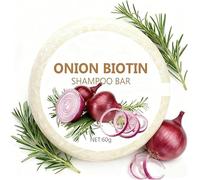 Shampoing oignon rouge & Biotine, Oignon Shampooing Savon 60g, Mousse Douce Contrôle Frisottis Conditionneur Hydratant Oignons Shampooing Savons Barres-Purifiant Nourrissant Hommes Femmes