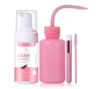 Shampoing Pour Cils - Kit De Mousse Nettoyante 100 Ml | Nettoyant Pour Extensions Avec Bouteille De Rinçage Pour Brosse | Élimine Les Résidus De Maquillage À L'huile, Nourrit Les Cils Naturels