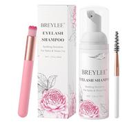 Shampoing pour extensions de cils 60 ml + brosse + bâton de mascara nettoyant moussant pour paupières, shampoing nettoyant pour cils, sans paraben ni sulfate, démaquillant, salon et maison