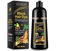 Shampoing pour Teinture Capillaire Noire Instantanée - Coloration en Quelques Minutes, Naturel et Longue Durée pour Hommes et Femmes, 500 ml