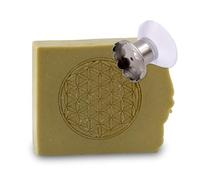 Shampoing & Savon Solides Bio 2-en-1 Fleur de Vie + Support Magnétique Fabriqué en France - Saponifié à froid, sans sulfate/silicone Tous types Cheveux - Format voyage zéro déchet (support 3×3 cm)