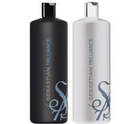 Shampoing Sebastian Trilliance 1000 ml et après-shampoing 1000 ml avec flacon pompe