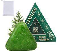 Shampoing Solide 120g,Barre Capillaire aux Plantes Nature Triangle avec (1) | Shampoing solide aux plantes, avec une formule nettoyante douce qui aide à lisser les cheveux frisottés. Convient aux femmes