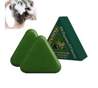 Shampoing Solide à La Feuille De CyprèS, Shampoing Solide Triangle Nature, Sham/poing Sol/ide Aux Herbes, Sham/poing So/lide Triangle à L'Herbe Pour éPaissir Et Foncer Lisse Les Cheveux (2 PCS)