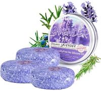 Shampoing solide à la lavande, Shampoing solide anti-chute pour cheveux blancs, Nourrissant, Protection du cuir chevelu, Après-shampoing bio écologique