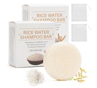 Shampoing Solide à L'Eau De Riz Pour La Croissance Des Cheveux, Shampoing Fortifiant Pour Hommes Et Femmes,ProtéInes De Riz Pour RéParer Les Cheveux AbîMéS, RéDuire La Casse, Raviver La Brillance