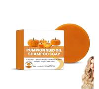 Shampoing solide à l'huile de pépins de courge, shampoing solide à la citrouille bio, nourrit en profondeur les cheveux secs et abîmés, réduit les frisottis et la chute des cheveux (1)