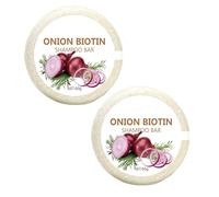 Shampoing Solide À L'oignon Et Au Romarin, Lot de 2 Onion Biotin Shampoo Bar, Shampoings Anti-Frisottis Et Hydratants Pour Cheveux Sensibles Secs Gras Bouclés Fins Longs Courts Pour La Douche