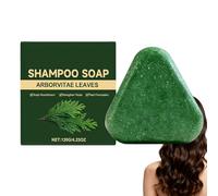 Shampoing solide aux feuilles de vitiacée, pain de shampoing avec formes triangulaires antidérapantes, shampoings et après-shamp/oing solide, pains de shampoings Nature Triangles. (1PCS)