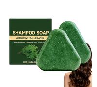 Shampoing solide aux feuilles de vitiacée, pain de shampoing avec formes triangulaires antidérapantes, shampoings et après-shamp/oing solide, pains de shampoings Nature Triangles. (2PCS)