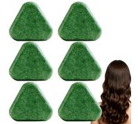 Shampoing solide aux feuilles de vitiacée, pain de shampoing avec formes triangulaires antidérapantes, shampoings et après-shamp/oing solide, pains de shampoings Nature Triangles. (6PCS)