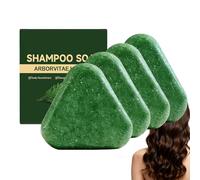 Shampoing solide aux feuilles de vitiacée, pain de shampoing avec formes triangulaires antidérapantes, shampoings et après-shamp/oing solide, pains de shampoings Nature Triangles. (4PCS)