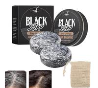 Shampoing Solide,Bar Savon Pour Cheveux Gris Natural Grey Hair Removal Soap,Reverse Grey Hair Bar Shampooing,Solid Shampoo Bar, Barre De Shampooing Assombrissant Les Cheveux Avec filet à savon (2pc)