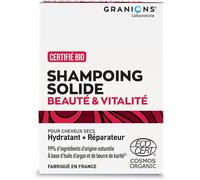 Shampoing Solide Beauté & Vitalité - Certifié Bio - Cheveux Secs - Hydratant + Réparateur - Huile D'argan Et Beurre De Karité - 99% D`Ingrédients D`Origine Naturelle - Fabriqué En France[Z821]