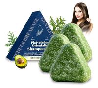 Shampoing Solide Nature Triangle 120g, Shampoing Solide Usman Grass avec Huile D'olive et Beurre de Karité, Nourrissant Pousse Cheveux Shampoings Convient à Tous Types De Cheveux (3PC)