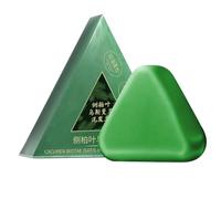 Shampoing Solide Nature Triangle - 120G Usman Grass Shampoing Solide, ShampoingSolide À La Feuille De Cyprès Naturelle,Nettoyant Profondeur Fortifiant Pousse Cheveux