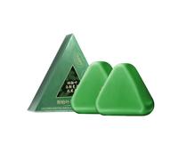 Shampoing Solide Nature Triangle - 2×120G Usman Grass Shampoing Solide, ShampoingSolide À La Feuille De Cyprès Naturelle,Nettoyant Profondeur Fortifiant Pousse Cheveux