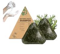 Shampoing Solide Nature Triangle, Savon Capillaire Solide Vert Naturel à l'extrait d'herbe d'Usman, Volumise, renforce les cheveux et réduit les frisottis pour les femmes et les hommes, 100g (2pc)