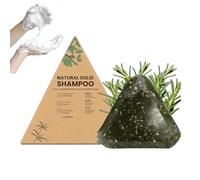Shampoing Solide Nature Triangle, Savon Capillaire Solide Vert Naturel à l'extrait d'herbe d'Usman, Volumise, renforce les cheveux et réduit les frisottis pour les femmes et les hommes, 100g (1pc)