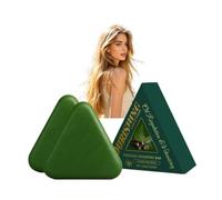 Shampoing solide Nature Triangle, savon nettoyant anti-frisottis à base de plantes et d'arborvitae pour cheveux secs et abîmés, contrôle du sébum, antipelliculaire, fortifiant pour cuir chevelu (2PCS)