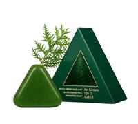 Shampoing solide Nature Triangle, Shampoing solide naturel à l'herbe d'Usman et à l'eau de riz gluant, renforce les cheveux, apaise le cuir chevelu et favorise la pousse des cheveux