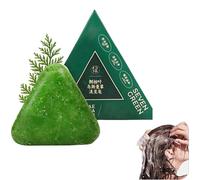Shampoing Solide Nature Triangle, Usman Grass Shampoo Bar, Nature Seven Green Soap Shampoos, Calming & Strengthens Hair for Women and Mens (1)