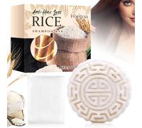 Shampoing Solide pour Recroissance Cheveux,Barre Savon Artisanal,Shampoing Solide,Savon Eau De Riz Et Ingrédients Naturels,Préserve la Brillance Naturelle 85g