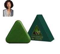 Shampoing solide Triangle Nature, Shampoing solide à la feuille de thuya pour hommes et femmes, Sham/poing sol/ide Triangle Vert pour tous types de cheveux, Mousse riche, Hommes et femmes (1 PCS)