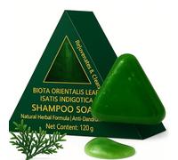 Shampoing solide Triangle Nature, Shampoing solide à l'herbe d'Usman, apaisant et fortifiant, végan, pour tous types de cheveux, 120 g