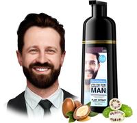 Shampoing Teinture Barbe Chatain Foncé, 3 En 1 Coloration Moustache Et Barbe Homme, Shampooing Cheveux Colorés Pour Couvre Les Poils Blancs, Dure 30 Jours[Z2715]
