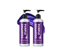 Shampoing Violet Neutralisant pour Cheveux Blancs et Blonds, Shampooing sans Sulfate, Soin Hydratant aux Extrait de Romarin et Camomille, Formule Douce pour Éclat et Protection (2pc)